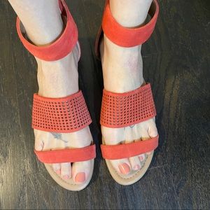 Orange suede sandals size 9 Dance never worn